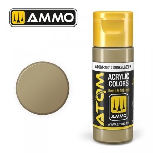AMMO of Mig Jimenez 20012 ATOM COLOR Dunkelgelb 20ml