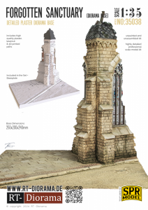 RT-Diorama 35038 Diorama Base: Small Church Corner Forgotten Sanctuary 1/35