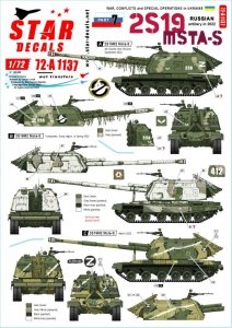 Star Decals 72-A1137 War in Ukraine # 7. Russian 2S19 MSTA-S 1/72