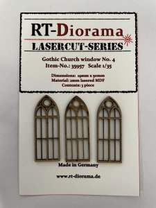 RT-Diorama 35957 Gothic Church window No.4 (3pcs) 1/35