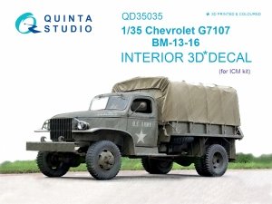 Quinta Studio QD35035 Chevrolet G7107 3D-Printed & coloured Interior on decal paper (for ICM kit) 1/35