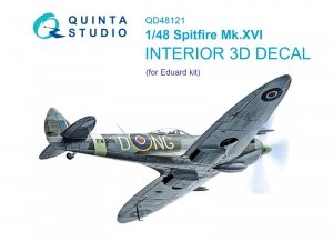 Quinta Studio QD48121 Spitfire Mk.XVI 3D-Printed & coloured Interior on decal paper (Eduard) 1/48