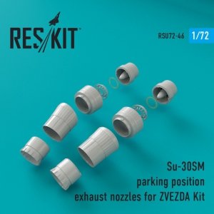 RESKIT RSU72-0046 Su-30SM parking position exhaust nozzles for Zvezda 1/72