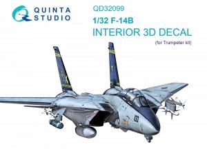 Quinta Studio QD32099 F-14B 3D-Printed & coloured Interior on decal paper (Trumpeter) 1/32