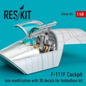 RESKIT RSU48-0201 F-111F COCKPIT LATE MODIFICATION WITH 3D DECALS FOR HOBBYBOSS KIT 1/48