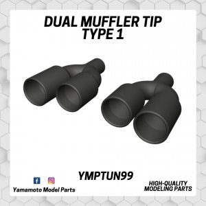Yamamoto YMPTUN99 Dual Muffler tip Type 1 1/24