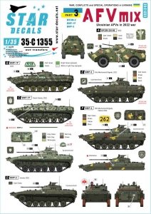 Star Decals 35-C1355 War in Ukraine 3 Ukrainian AFVs 2022 war 1/35