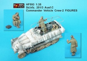 Hobby Fan HF593 Sd.kfz. 251/C Ausf. C commander Vehicle Crew-2 FIGURES