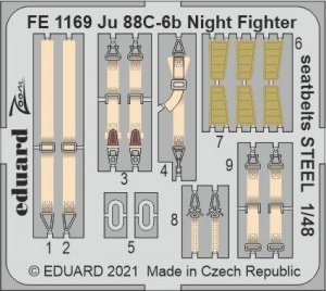 Eduard FE1169 Ju 88C-6b Night Fighter seatbelts STEEL ICM 1/48