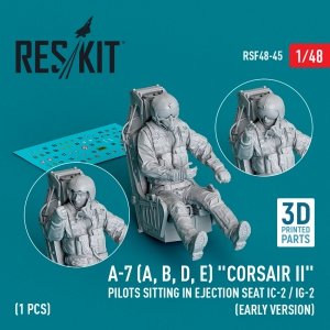 RESKIT RSF48-0045 A-7 (A, B, D, E) Corsair II pilots sitting in ejection seat IC-2 / IG-2 (early version) (3D Printed) (1 pcs) 1/48