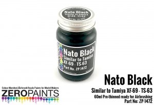 Zero Paints ZP-1472 Nato Black Similar to Tamiya XF-69 - TS-63 Paint 60ml
