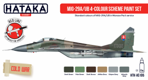 Hataka Hobby HTK-AS105 MiG-29A/UB „Fulcrum-A/B” 4-colour scheme paint set (6x17ml)