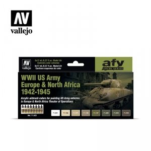 Vallejo 71625 WWII US Army Europe & North Africa 1942-1945 8x17ml