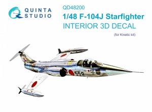 Quinta Studio QD48200 F-104J 3D-Printed & coloured Interior on decal paper (for Kinetic ) 1/48