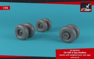 Armory Models AW48337 CH-53 Sea Stallion wheels w/ weighted tires, late 1/48