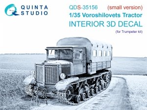 Quinta Studio QDS-35156 Voroshilovets Tractor 3D-Printed & coloured Interior on decal paper (Trumpeter) (Small version) 1/35