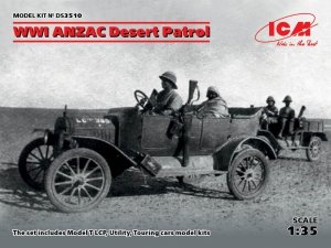 ICM DS3510 WWI ANZAC Desert Patrol (Model T LCP, Utility, Touring) 1/35