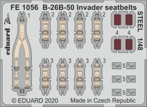Eduard FE1056 B-26B-50 Invader seatbelts STEEL 1/48 ICM