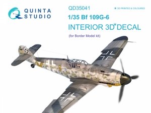 Quinta Studio QD35041 Bf 109G-6 3D-Printed & coloured Interior on decal paper (for Border Model kit) 1/35