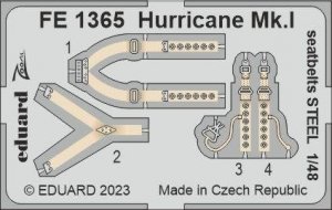 Eduard FE1365 Hurricane Mk. I seatbelts STEEL HOBBY BOSS 1/48