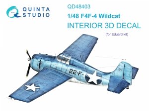 Quinta Studio QD48403 F4F-4 Wildcat 3D-Printed & coloured Interior on decal paper (Eduard) 1/48
