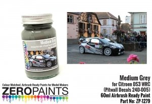 Zero Paints ZP-1279 Medium Grey Paint for Citroen DS3 WRC (Pitwall Decals 24D-005) 60ml