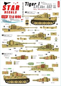 Star Decals 72-A1096 Tiger I. sPzAbt 502 # 2. Early / Mid production Tigers.1943-45. 1/72