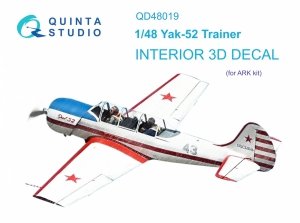 Quinta Studio QD48019 Yak-52 3D-Printed & coloured Interior on decal paper (ARK) 1/48