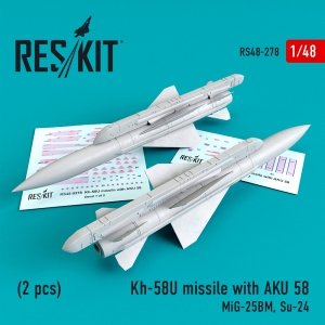 RESKIT RS48-0278 KH-58U MISSILES WITH AKU 58 (2 PCS) 1/48