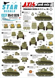 Star Decals 35-C1326 Axis Tank Mix # 8. Romanian Skoda R-2 LT vz. 35. 1/35