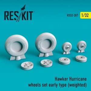 RESKIT RS32-0287 HAWKER HURRICANE WHEELS SET (EARLY TYPE) (WEIGHTED) 1/32
