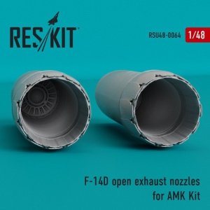 RESKIT RSU48-0064 F-14D Tomcat open exhaust nozzles for Amk kit 1/48