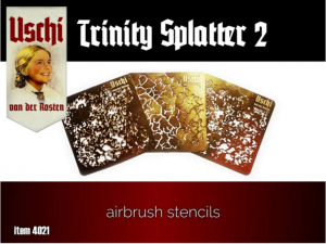 Uschi 4021 TRINITY SPLATTER 2 airbrush stencils set