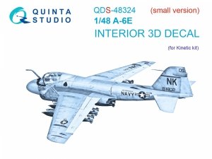 Quinta Studio QDS-48324 A-6E 3D-Printed coloured Interior on decal paper (Kinetic) (Small version) 1/48