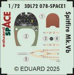 Eduard 3DL72078 Spitfire Mk.Vb SPACE EDUARD (3D Decals) 1/72