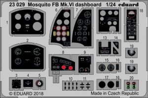 Eduard 23029 Mosquito FB Mk. VI dashboard AIRFIX 1/24