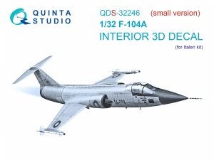 Quinta Studio QDS-32246 F-104A 3D-Printed & coloured Interior on decal paper (Italeri) (Small version) 1/32