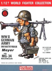 FineMolds FT6 W.W.II German Infantry Man & MG34 1/12
