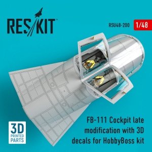 RESKIT RSU48-0200 FB-111 COCKPIT LATE MODIFICATION WITH 3D DECALS FOR HOBBYBOSS KIT 1/48