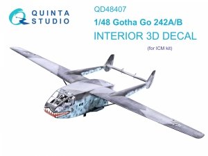 Quinta Studio QD48407 Go 242A-B 3D-Printed coloured Interior on decal paper (ICM) 1/48