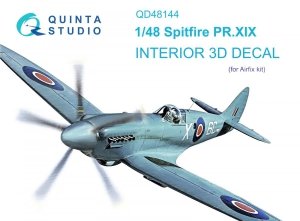 Quinta Studio QD48144 Spitfire PR.XIX 3D-Printed & coloured Interior on decal paper (Airfix) 1/48