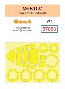 Omask 57053 Me P.1107 mask (for RS Models) clear parts yellow masking tape 1/72