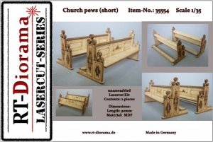RT-Diorama 35554 Church pews (short - 90mm) 1/35