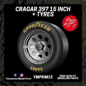 Yamamoto YMPRIM15 Cragar 397 15 + Tyres Prokit! 1/24