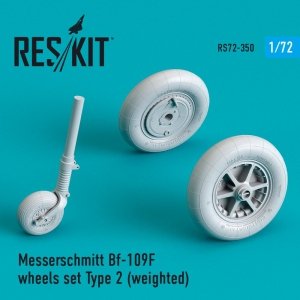 RESKIT RS72-0350 BF-109 (F, G-EARLY) WHEELS SET YPE 2 (WEIGHTED) 1/72
