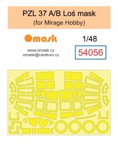 Omask 54056 PZL 37 A/B Łoś mask (for Mirage Hobby) 1/48