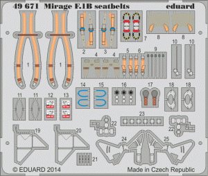 Eduard 49671 Mirage F.1B seatbelts 1/48 KITTY HAWK