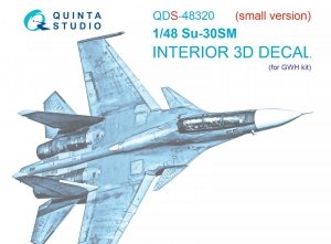Quinta Studio QDS48320 Su-30SM 3D-Printed & coloured Interior on decal paper (GWH) (Small version) 1/48