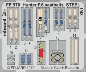 Eduard FE970 Hunter F.6 seatbelts STEEL 1/48 AIRFIX