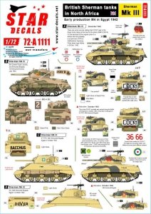 Star Decals 72-A1111 British Sherman tanks in North Africa 1/72